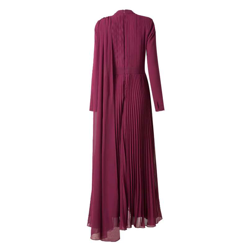 Burgundy Stole Gown